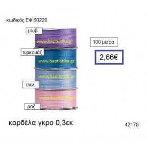 ΓΚΡΟ κορδέλα 100 μέτρων 0,3εκ. για μπομπονιέρες-αμπαλάζ ΕΦ-60220